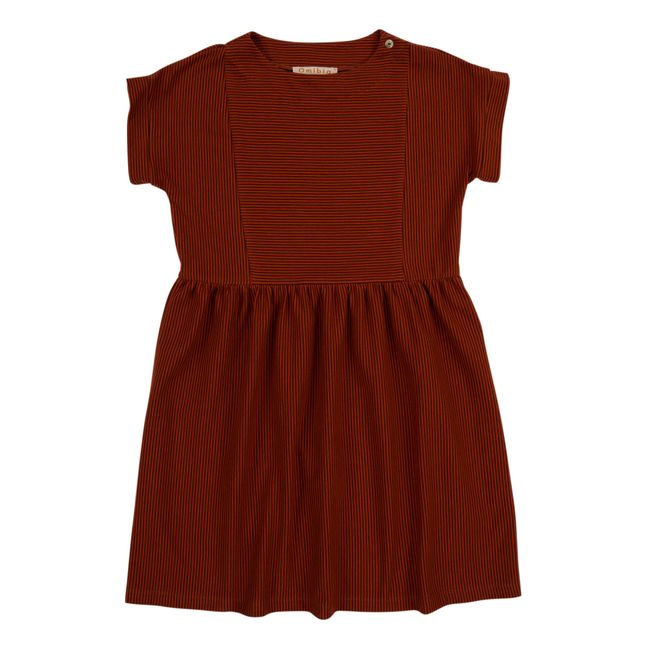 Evelina Organic Cotton Jersey Dress Rust
