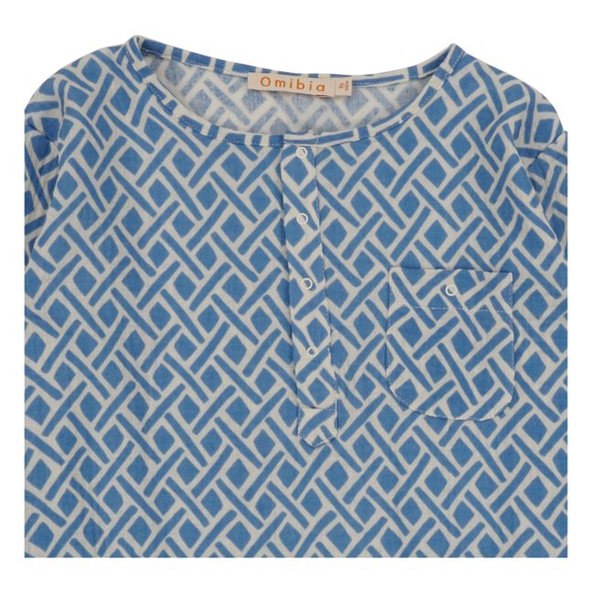 Ray Organic Cotton Muslin Kurta Shirt Blu