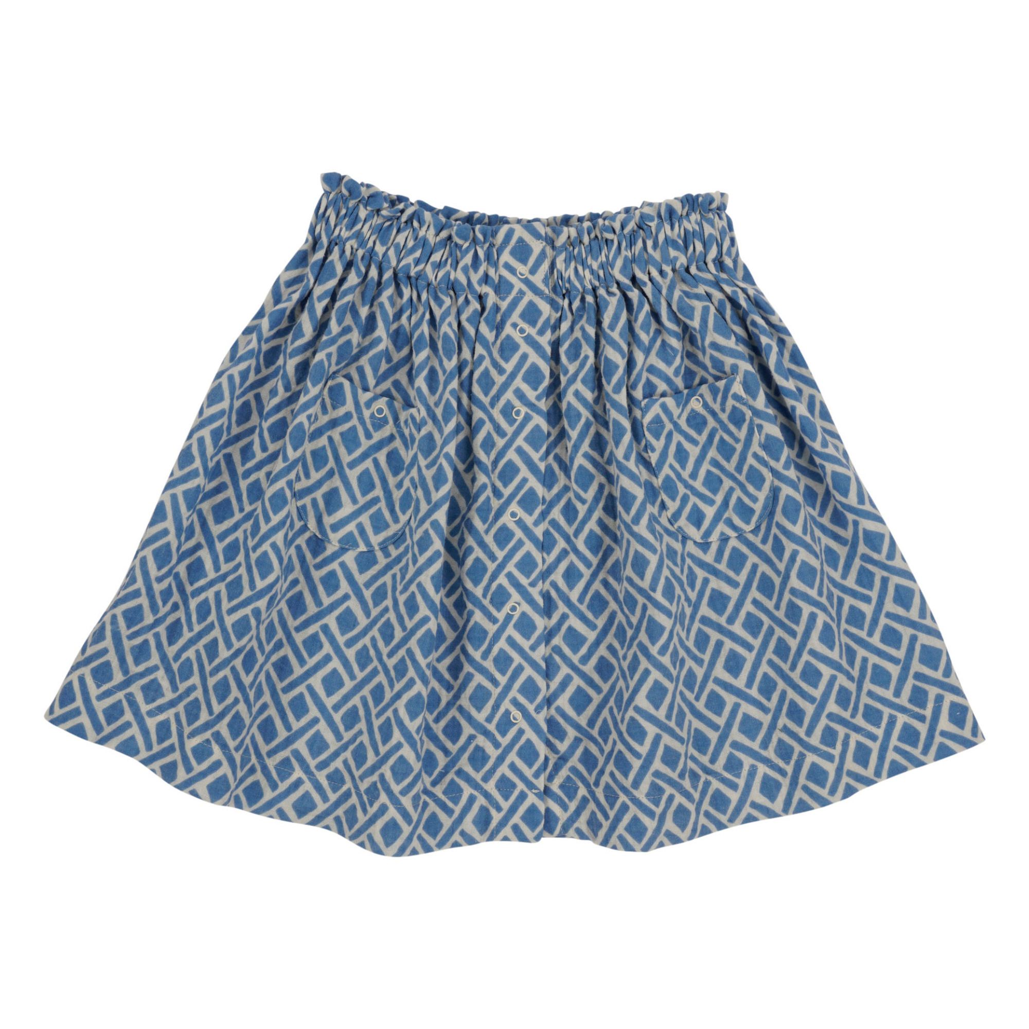 Betty Organic Cotton Muslin Skirt Blue- Product image n°0