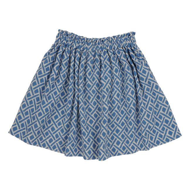 Betty Organic Cotton Muslin Skirt Blue