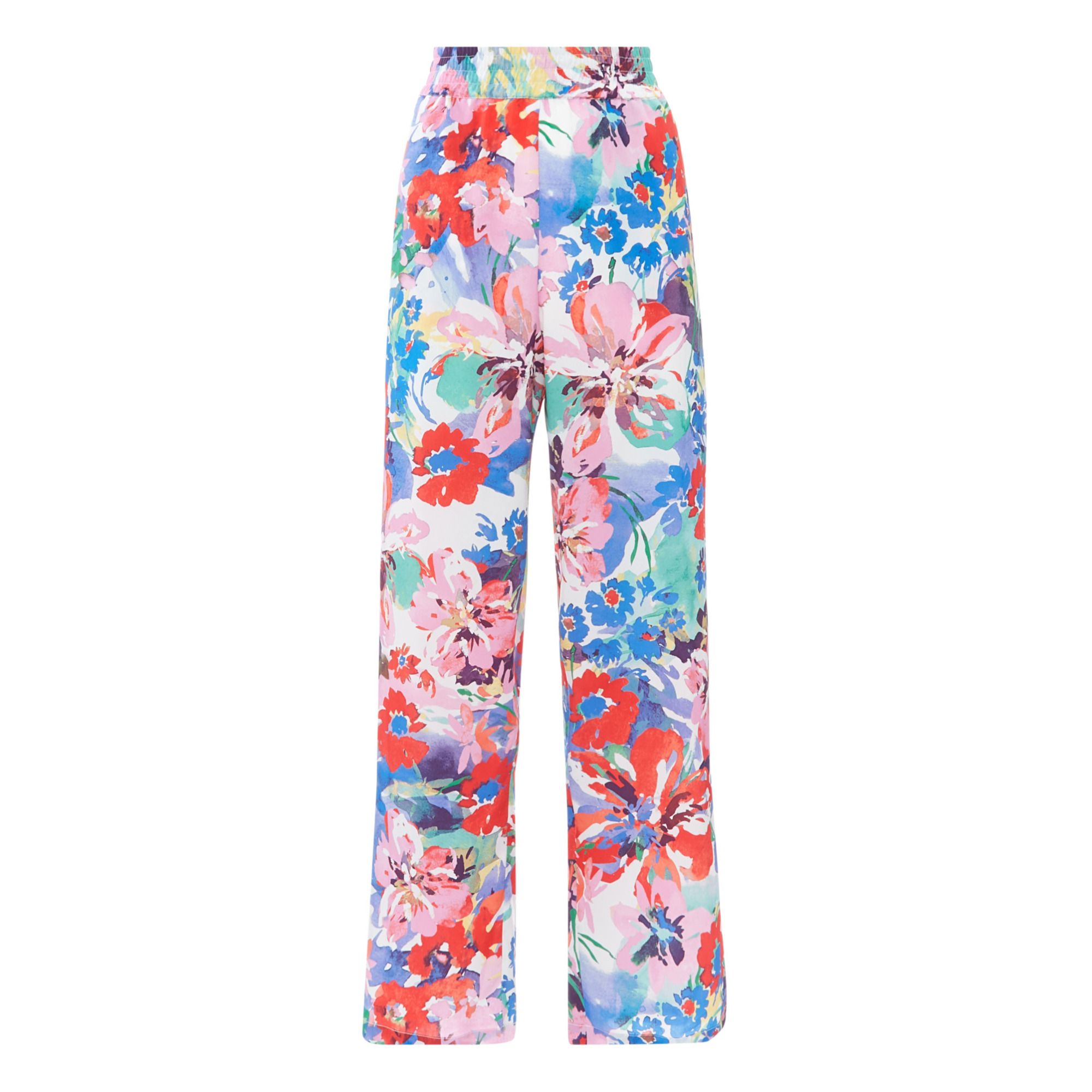 Gaby Floral Print Trousers Red Margaux 