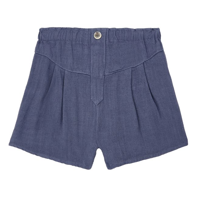 Lyocell and Linen Shorts Blue