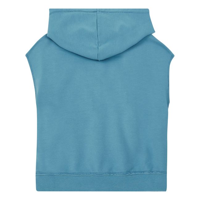 Ärmelloses Sweatshirt mit Kapuze Blau