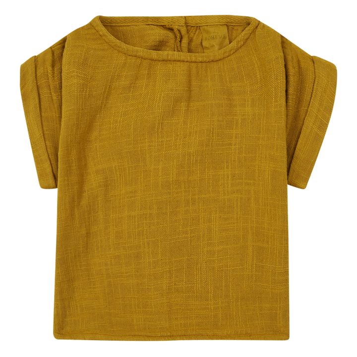 T-Shirt Gaze de Coton Bio Praslin Ocre- Image produit n°0