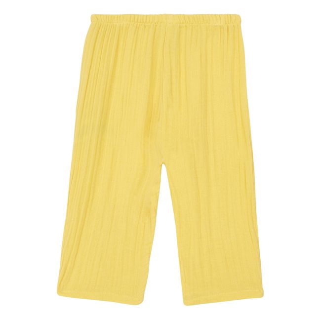 Barabel Double Organic Cotton Muslin Trousers Yellow