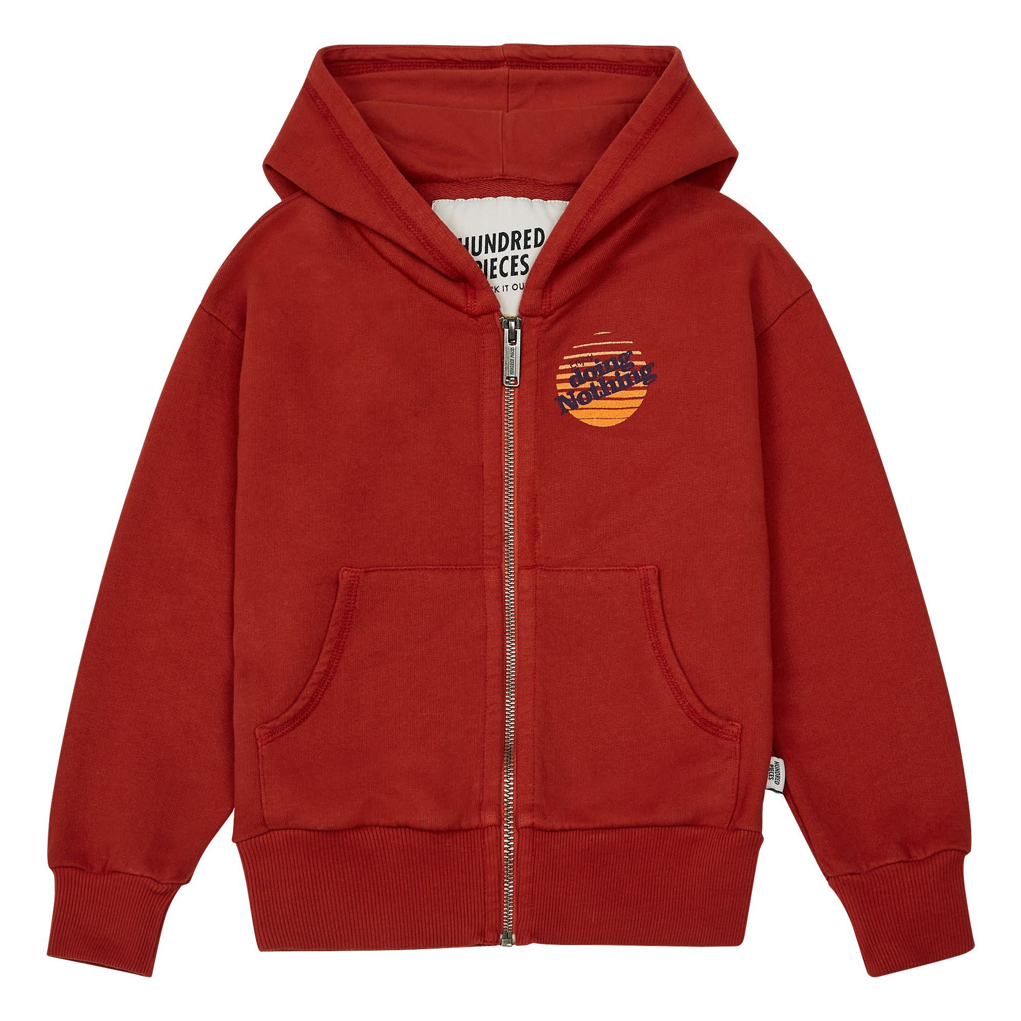 Hundred Pieces - Organic Cotton Zip-Up Hoodie - Boy - Orange