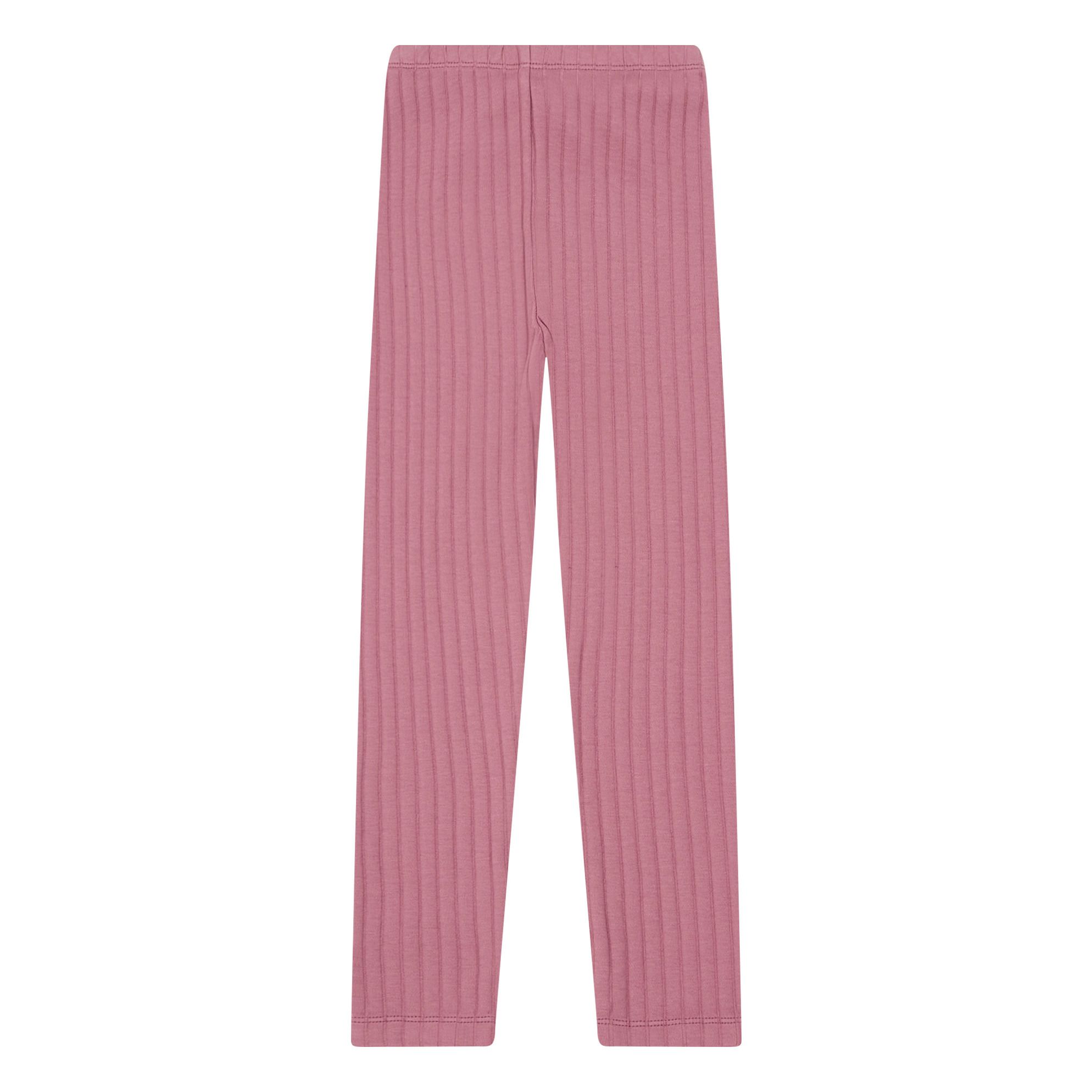 Organic Cotton Ribbed Leggings Dusty Pink- Product image n°0