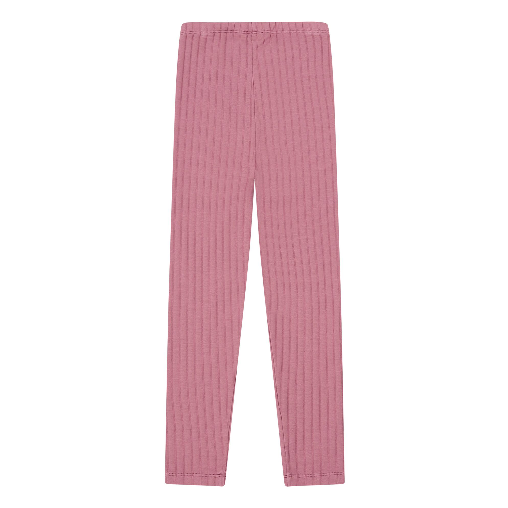 Organic Cotton Ribbed Leggings Dusty Pink- Product image n°1