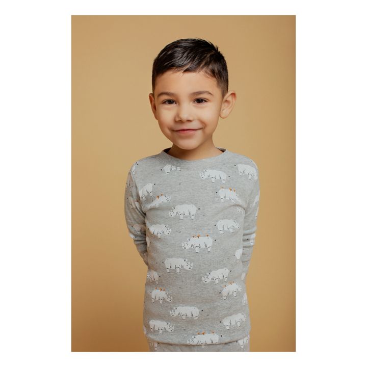 Long Sleeve Rhinoceros Pyjamas Grey- Product image n°1