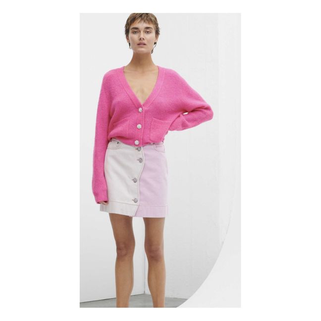 Organic Cotton Overdyed Denim Skirt Pale pink