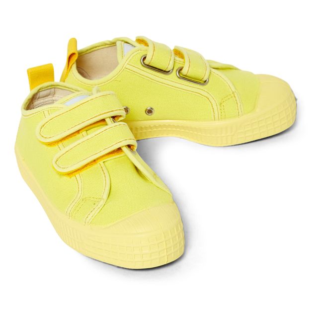 Star Master Contrast Stitch Velcro Sneakers Zitronengelb