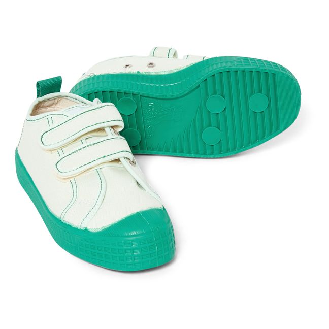 Star Master Contrast Stitch Velcro Sneakers Green water