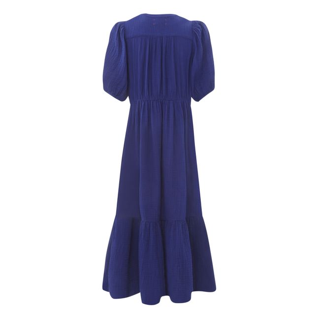 Lennox Cotton Muslin Dress Azul Marino