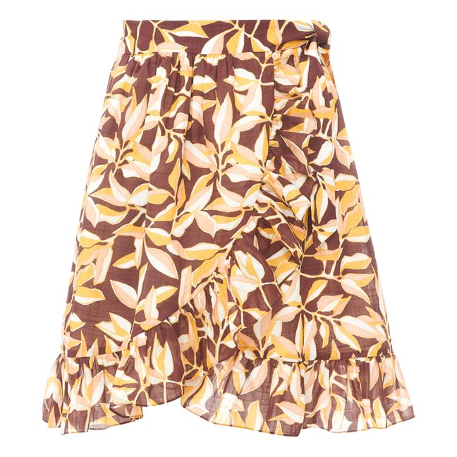 Miami Voile Print Skirt Yellow