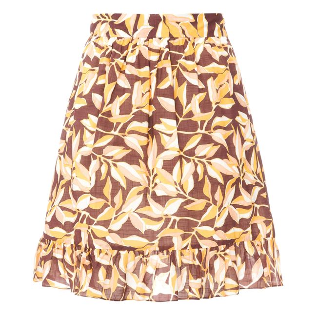 Miami Voile Print Skirt Yellow