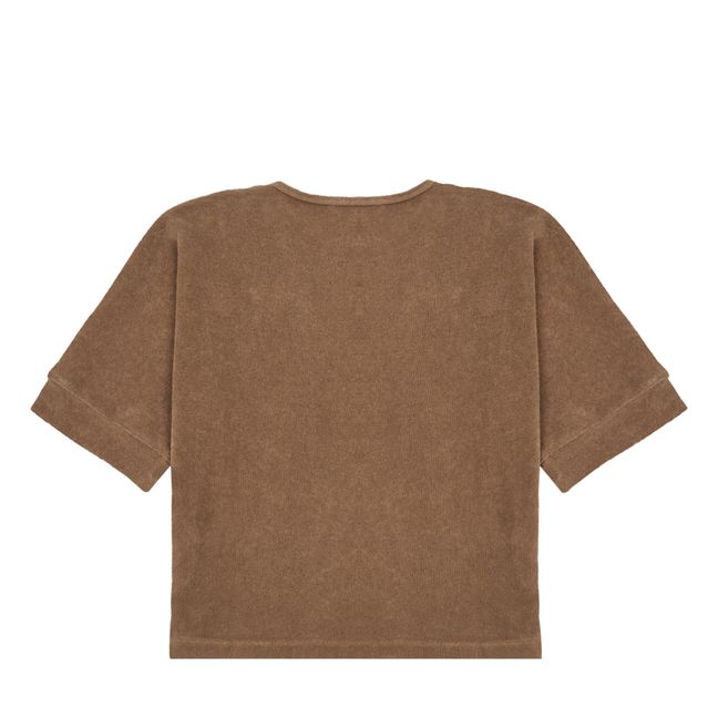 Organic Cotton Terry Cloth Oversize T-shirt Taupe brown