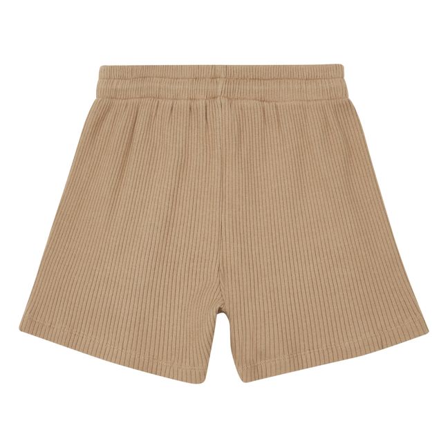 Ribbed Organic Cotton Shorts Taupe brown