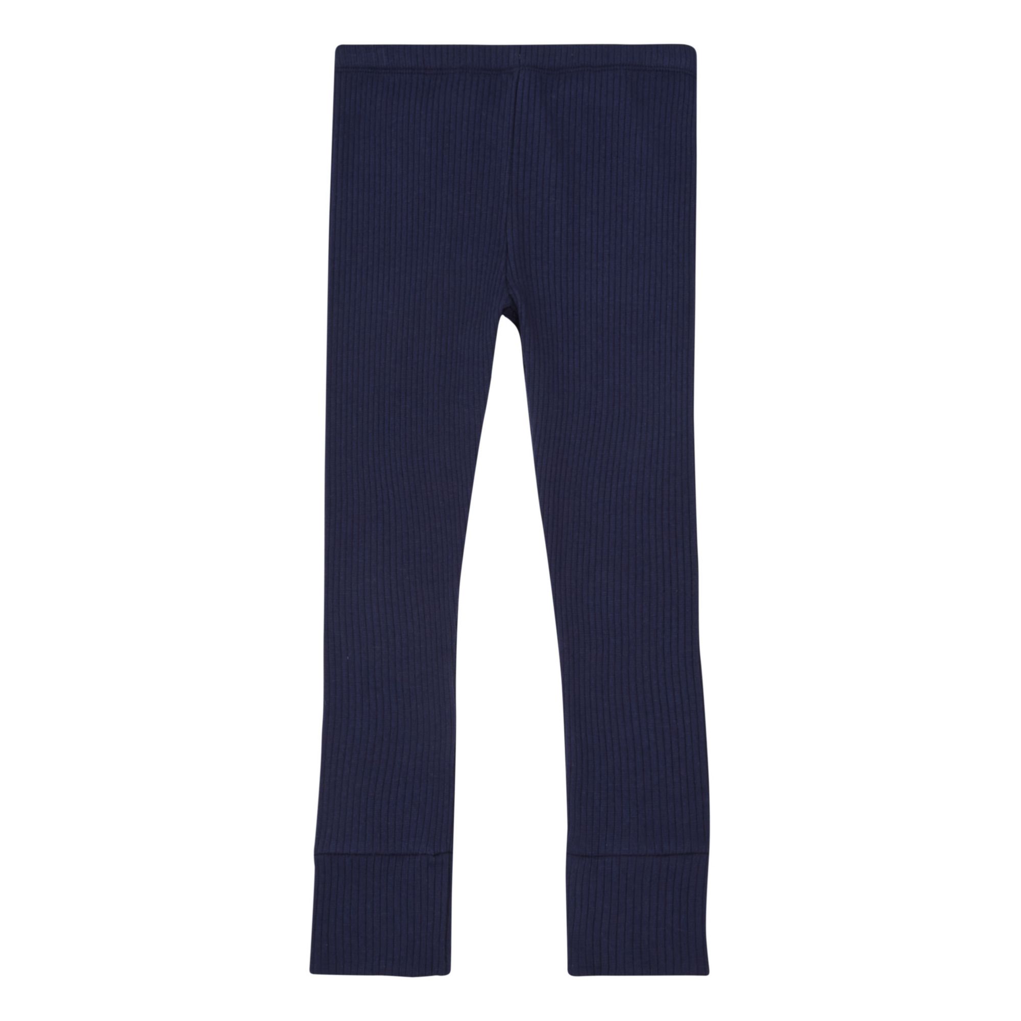 Organic Cotton Ribbed Leggings Navy blue- Product image n°0