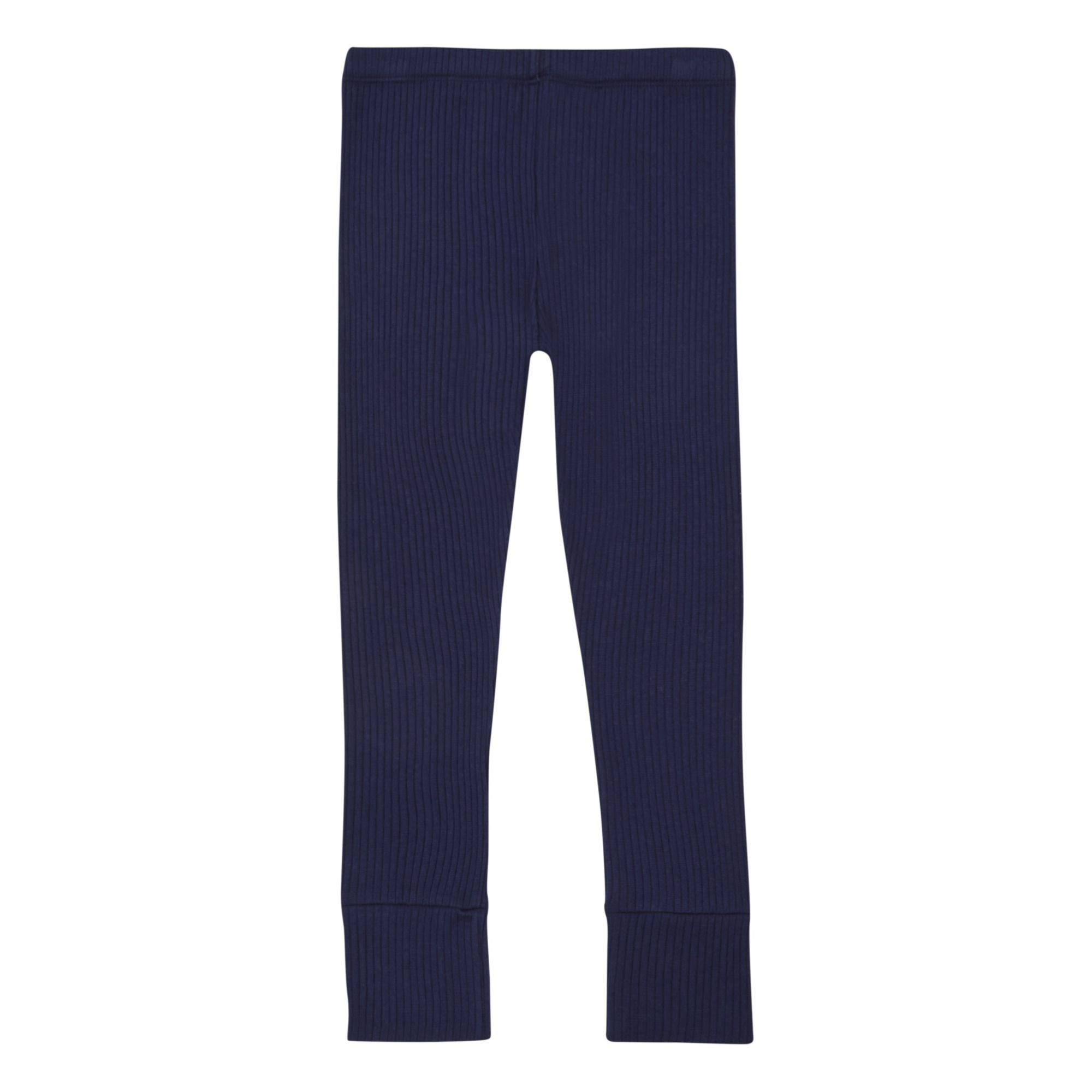 Organic Cotton Ribbed Leggings Navy blue- Product image n°1