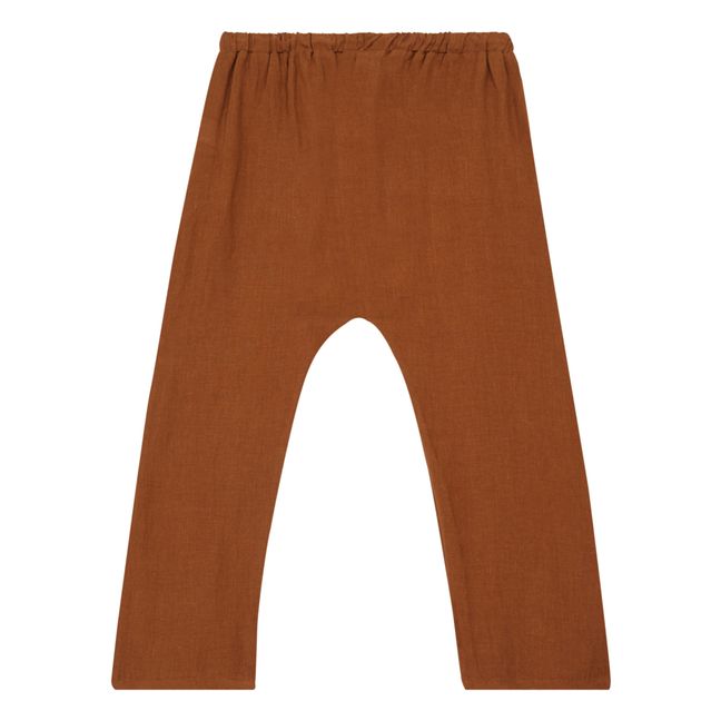 Organic Linen Trousers Rust