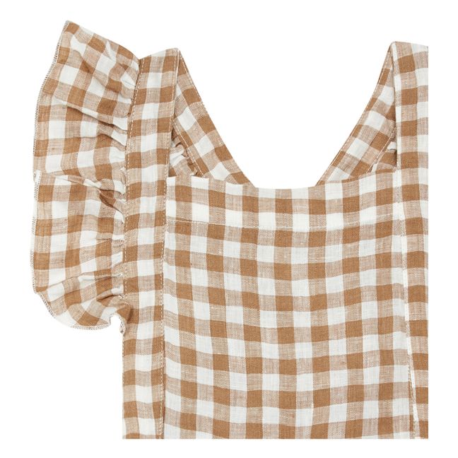 Robe Tablier Lin Bio Vichy | Bronze