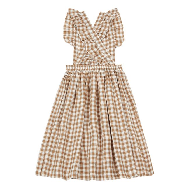 Robe Tablier Lin Bio Vichy | Bronze