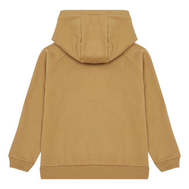 Organic Cotton Zip Sweatshirt Camel