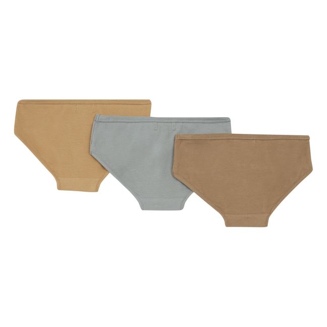 Slip Bio-Baumwolle 3er-Pack | Braun