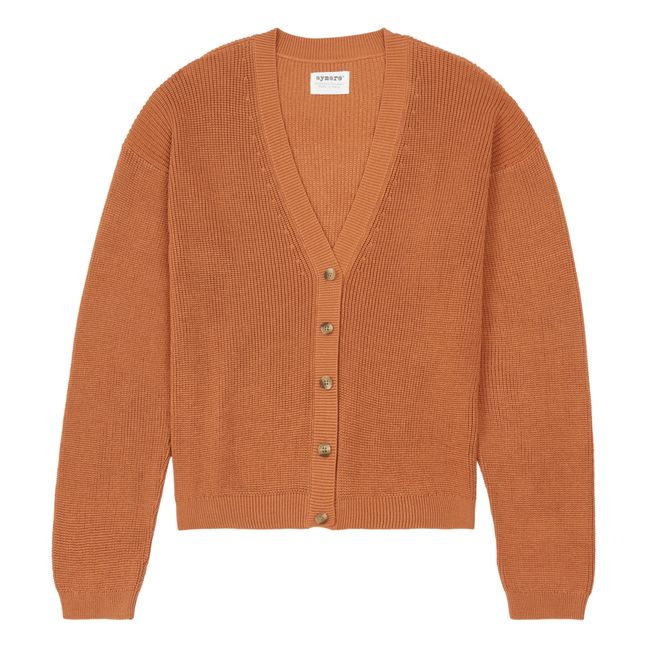 Cardigan Uni Coton Bio Orange