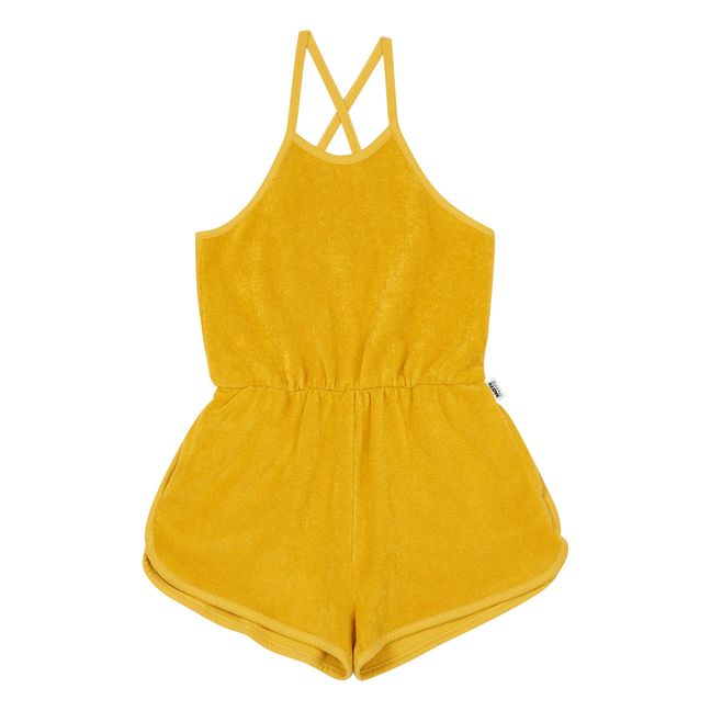 Organic Terry Cloth Playsuit Sunflower Yellow