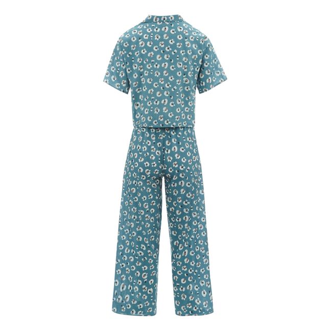 Exclusividad Gabrielle Paris x Smallable Pyjama Party –Camisa de pijama + Pantalón Ginger - Colección Mujer - Azul