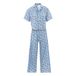 Exclusivité Hello Simone x Smallable Pyjama Party – Pyjama Chemise + Pantalon Ginger - Collection Femme - Bleu- Miniature produit n°0