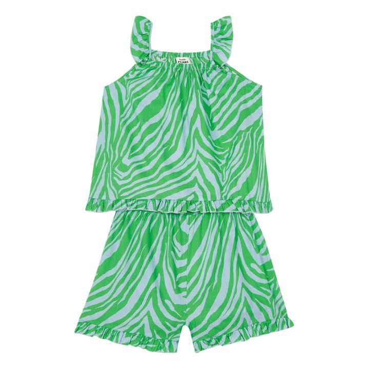 Julia Pyjama Top + Shorts Set - Suzie Winkle x Smallable Pyjama Paris Exclusive | Green- Product image n°0