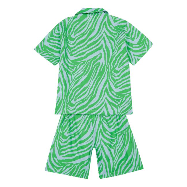 Swan Pyjama Shirt + Shorts Set - Suzie Winkle x Smallable Pyjama Paris Exclusive Green
