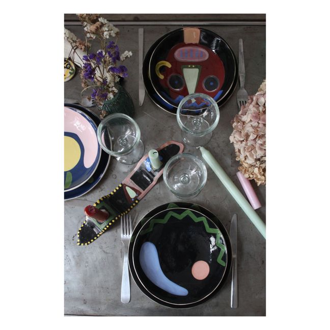 Milos Ceramic Shallow Bowl | Black