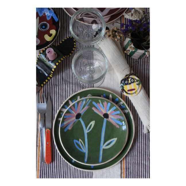 Assiette Louloudia en céramique | Vert