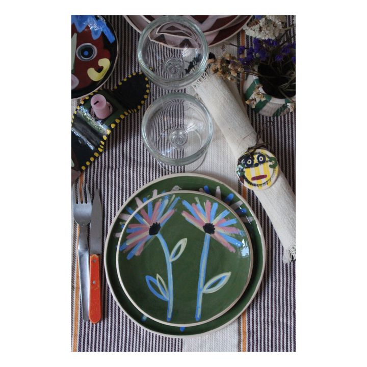 Louloudia Ceramic Plate | Green- Product image n°0