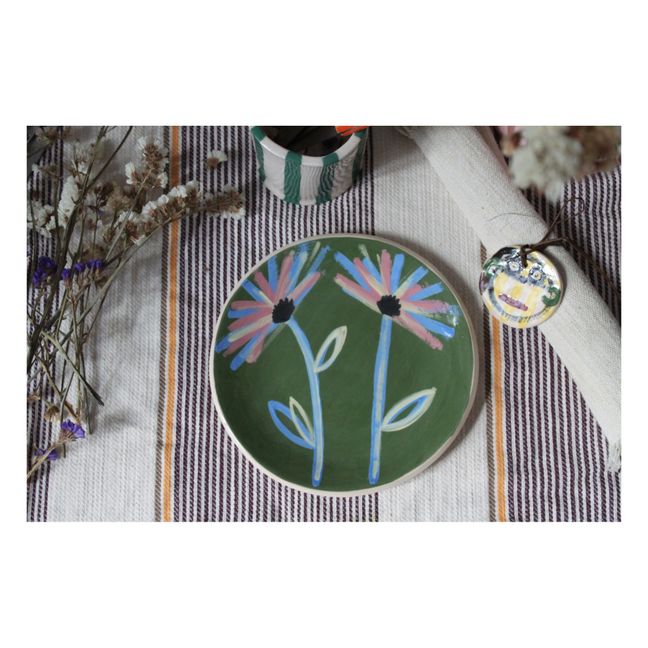 Plato Louloudia de cerámica | Verde