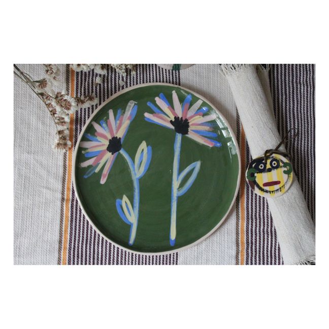 Teller Louloudia aus Keramik | Grün