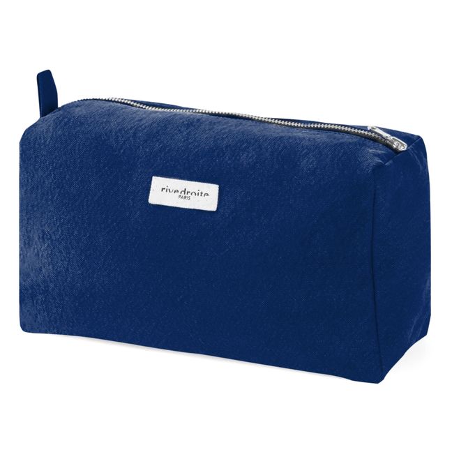 Alma Recycled Cotton Maternity Toilet Bag Navy blue