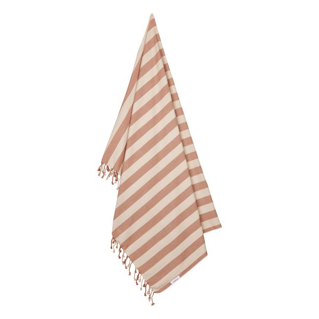 Serviette de plage Mona en coton bio | Rose
