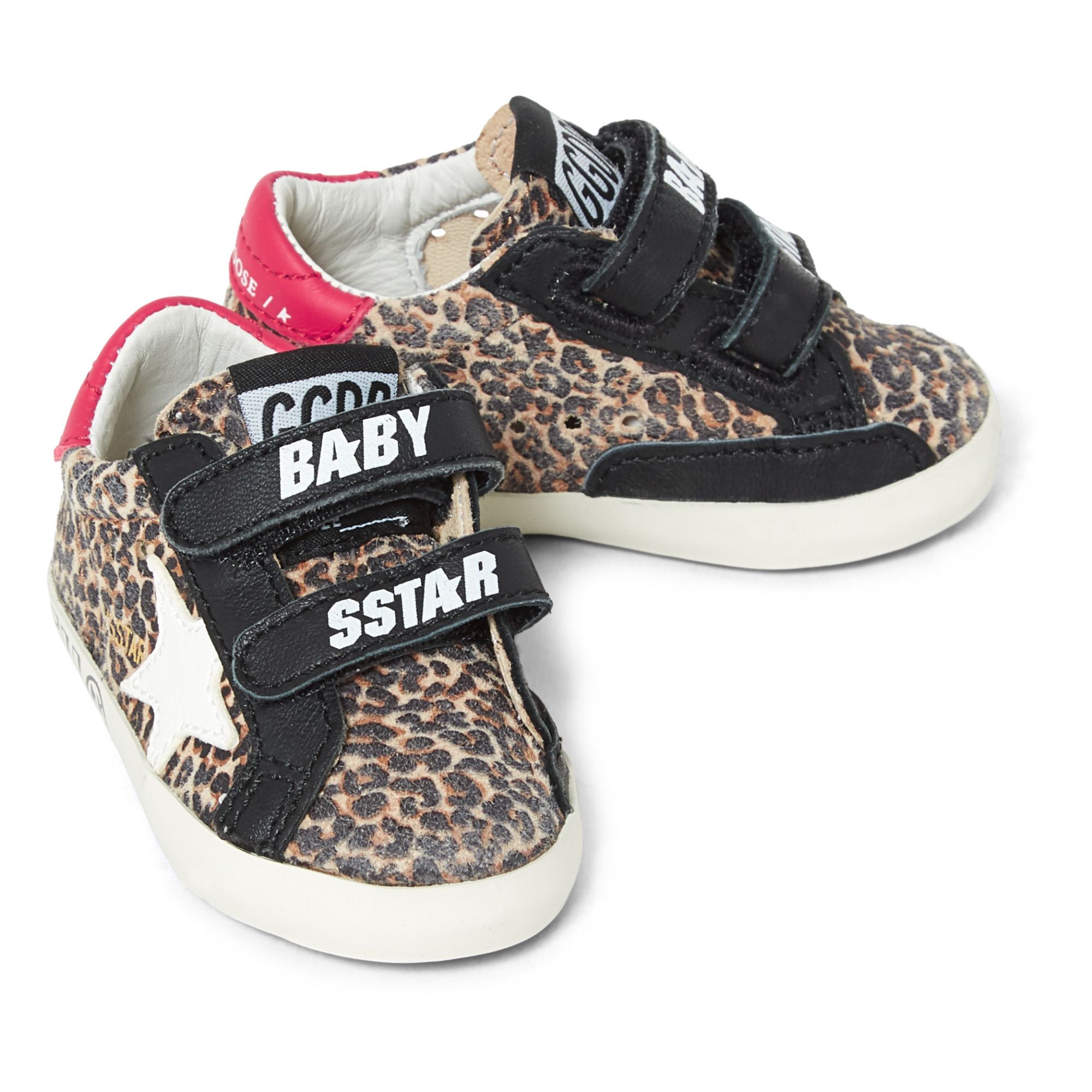 Baby School Leopard Print Velcro Sneakers Braun- Produktbild Nr. 1