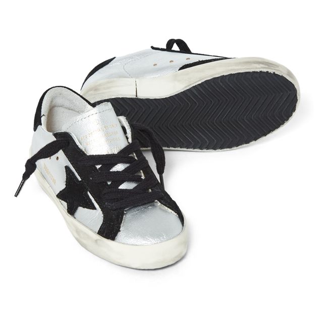 Super-Star Metallic Leather Sneakers Argento
