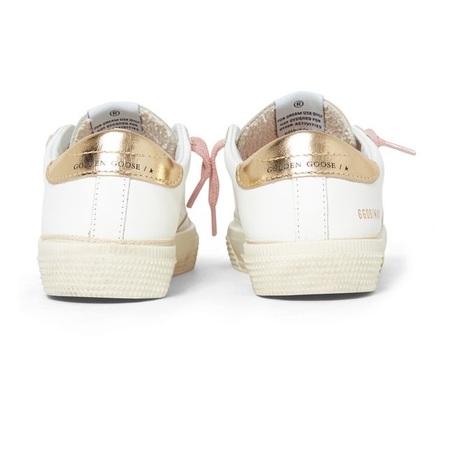 May Metallic Leather Sneakers Gold