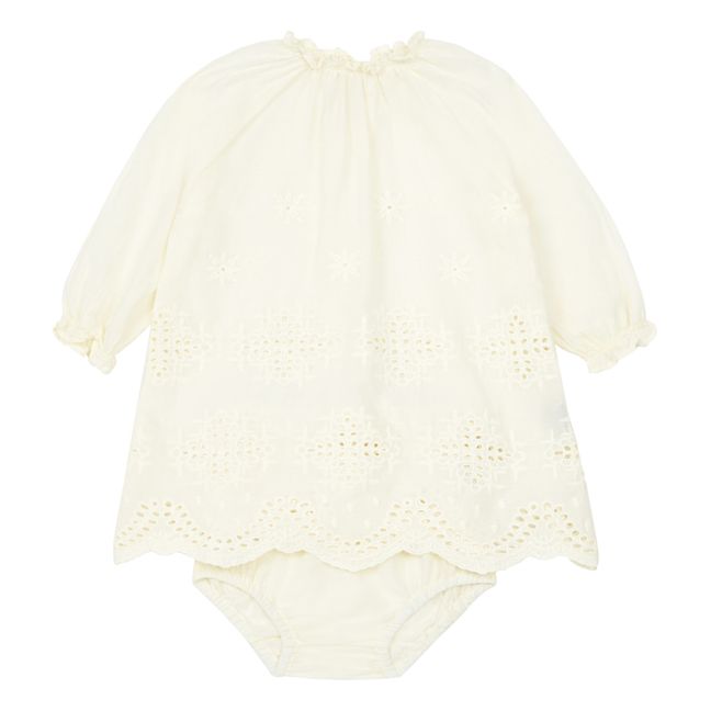 Broderie Anglaise Dress and Bloomers  Ecru
