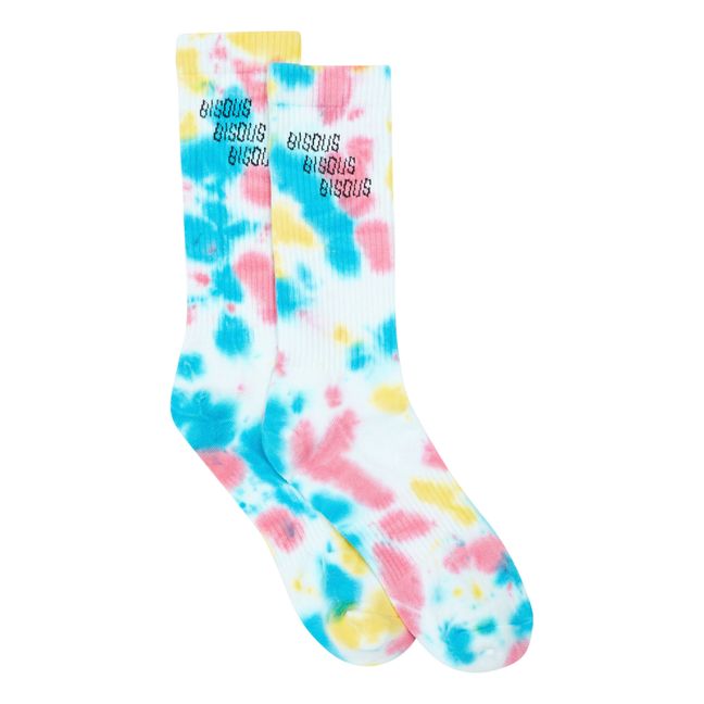 Chaussette Bisous Tie and Dye Jaune