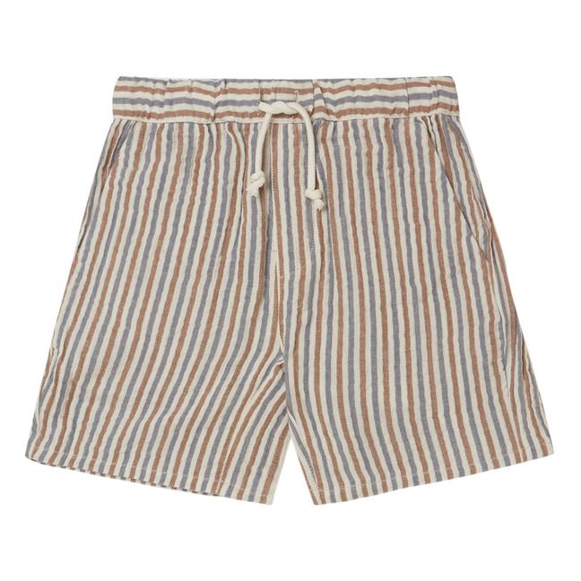 Striped Bermuda Shorts Grigio Verde