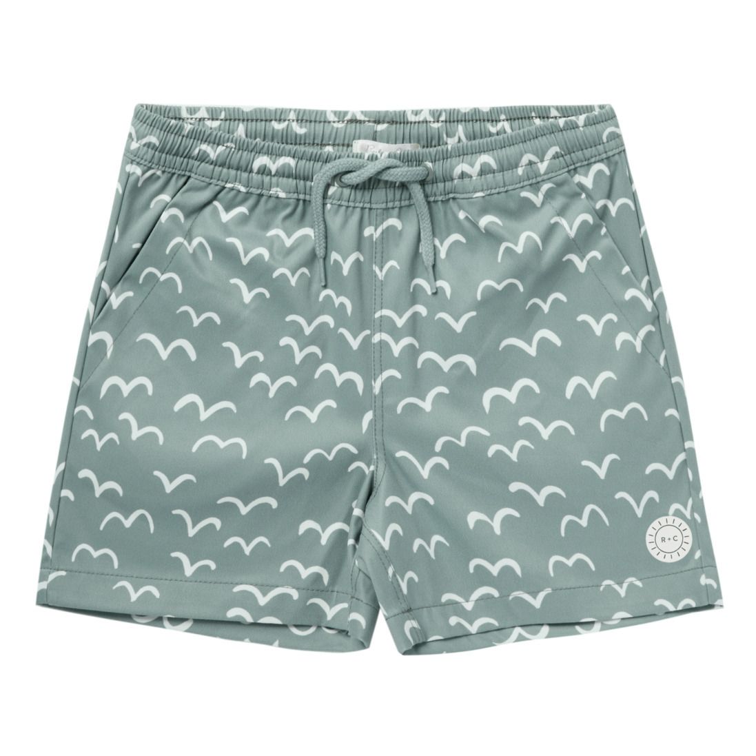Rylee + Cru Swim Trunks Green Smallable