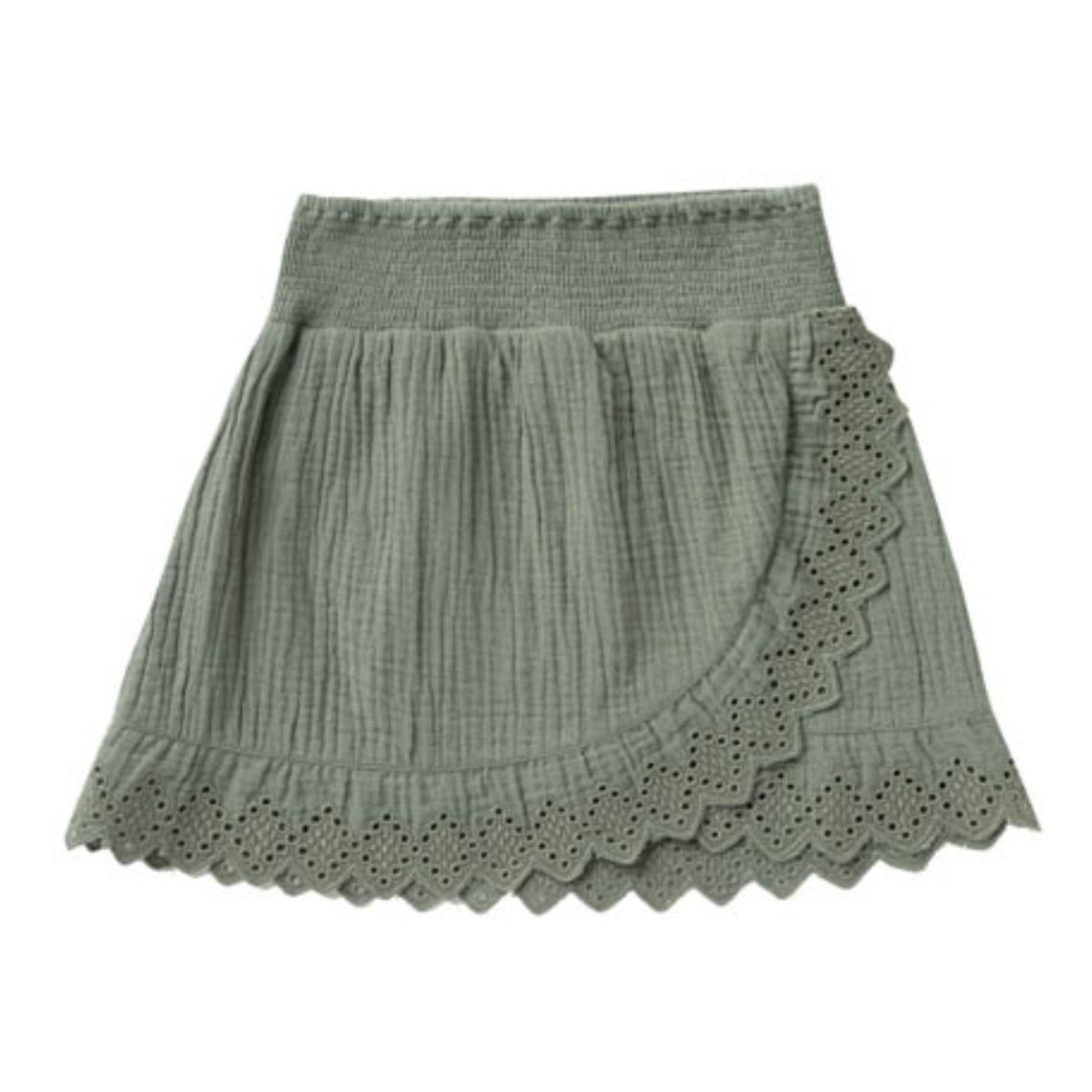 Cotton Crepe Skirt Green- Product image n°0