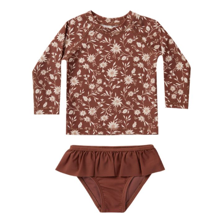 Anti-UV Wild Flower T-shirt and Bottoms | Terracotta- Product image n°0